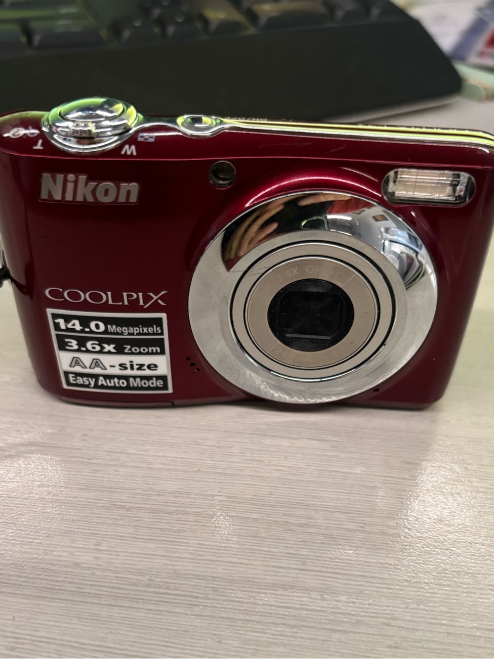 Nikon COOLPIX Compact Digital Camera - Red and Silver